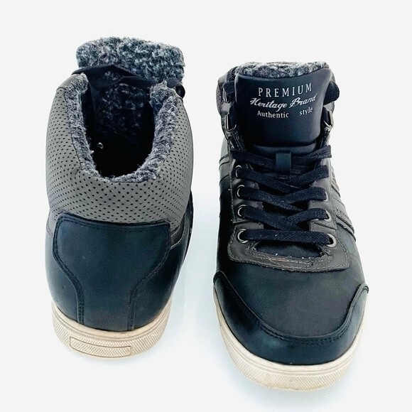 PLATO Men’s Leather High Top Sneakers Boots Winter Lace-Up EUR 41 US 7.5 main image 7